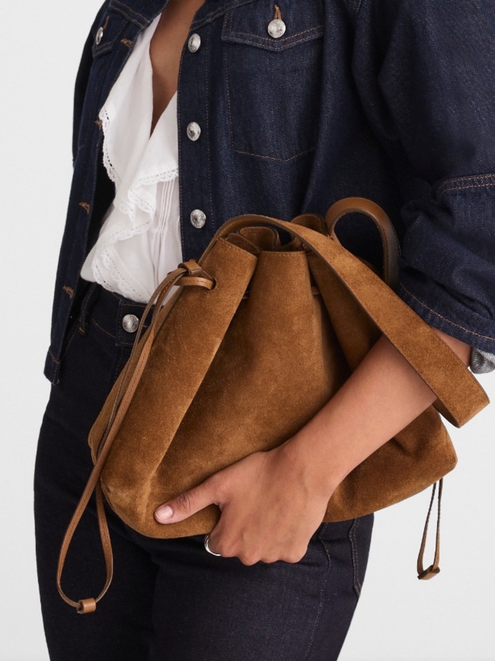 Madewell Suede Drawstring Shoulder Bag
